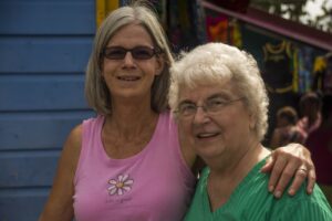 Joyce and Pat at Straw Market